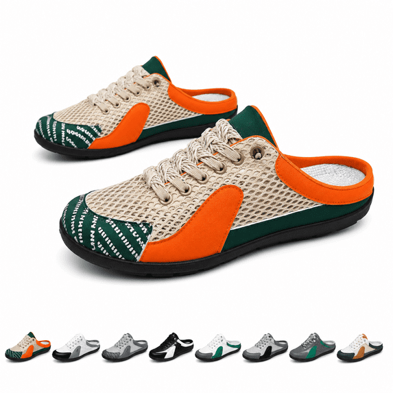 Men's Slip-On Mule Sneakers Backless Anti-Slip Walking Shoes - Lightweight Breathable Casual Sport Shoes for Driving Travel