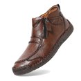 thumbnail image 1 of Menâs -On Orthopedic Leather Boots,Menâs Handmade Leather -On Driving Boots,Men Side Zipper Orthopedic Shoes for Driving Hiking, 1 of 8