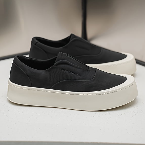 Men's Slip-On Platform Sneakers, Breathable Casual Lazy Shoes, Lightweight Non-Slip Thick Sole Walking Shoes for Daily Wear, Streetwear
