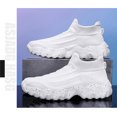 thumbnail image 1 of Men's Slip On Sock Knit Sneakers, Solid Color Breathable Fabric No Lace Low Top Athletic Walking Shoes for 2026 Spring Daily Wear, 1 of 4