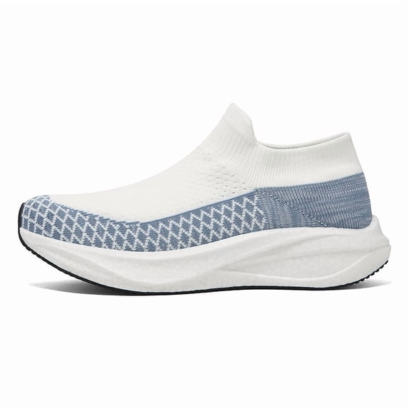 Men's Slip‑On Sock Style Running Sneakers, Stretch Knit Upper Athletic Shoes with Curved Thick Midsole for Daily Sports and Walking