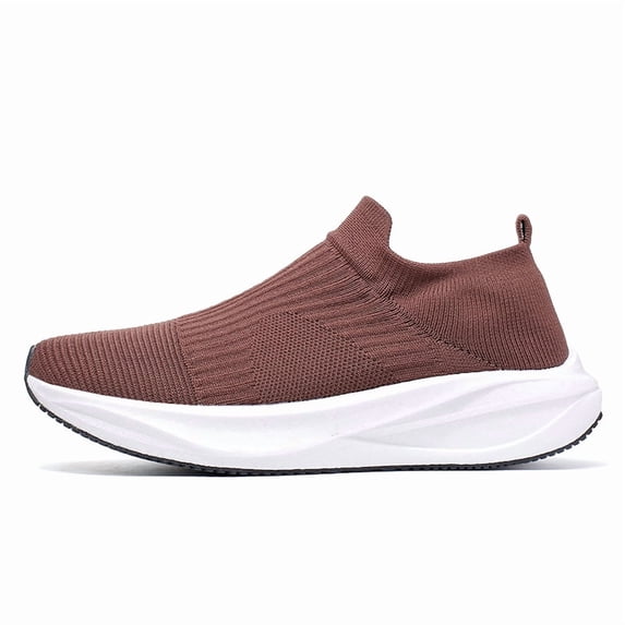 Men's Slip On Sock Walking Shoes Knit Upper Thick Cushioned Sole Casual Sneakers for Daily Commute