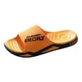 thumbnail image 1 of Men's Slip On Sport Slide Sandals Wide Width Non Slip Bathroom Shower Slippers Open Toe Soft Sole Lightweight Water Shoes Yellow Size 7, 1 of 4
