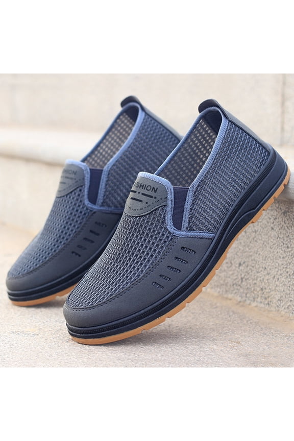 Men's Slip On Walking Loafers - Breathable Lightweight Knit Mesh Casual Sneakers,Comfortable Laceless Shoes for Travel, Driving and Standing All Day