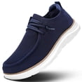 thumbnail image 1 of Men's Slip-On Walking Shoes Breathable Flyknit Casual Loafers Lightweight Comfortable Sneakers with Elastic Laces White, 1 of 6