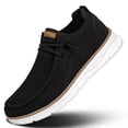 thumbnail image 1 of Men's Slip-On Walking Shoes Breathable Flyknit Casual Loafers Lightweight Comfortable Sneakers with Elastic Laces White, 1 of 1