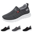 thumbnail image 1 of Men's Slip On Walking Shoes Breathable Knit Casual Sneakers Comfortable Laceless Mesh Loafers with Flexible Cushioning Sole Gray 44, 1 of 6