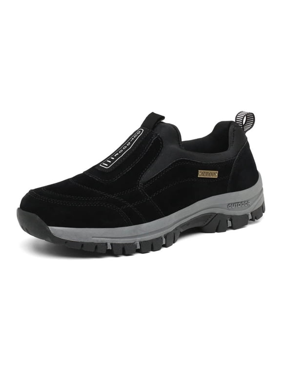 Men's Slip-On Walking SneakersHiking Orthopedic Slip-On Wide Trail Shoes