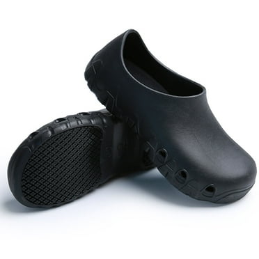 Men's Slip Resistant Shoes Food Service, Non Slip Restaurant and Chef Shoes Women Slip Resistant for Kitchen Work or Nursing, Black, Oil and Water Resistant Ventilate