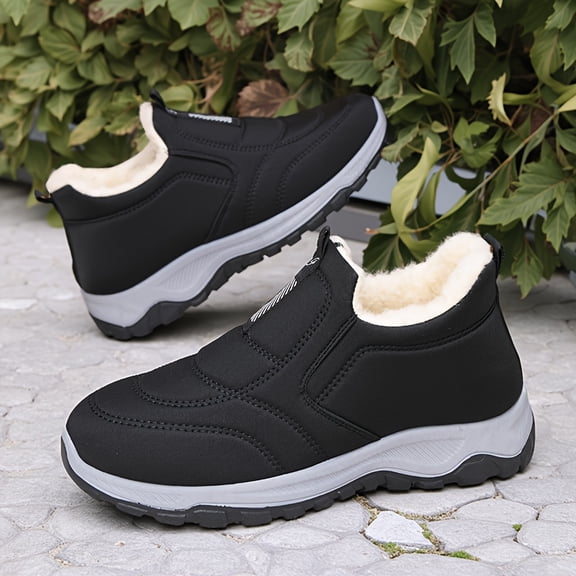 Men's Slip-Resistant Winter Boots - Heavy-Duty Short Ankle Boots with Slip-Resistant PVC Sole, Thick Insulated Fleece Lining & Arch Support for Hiking, Snow, Ice, and Casual Attire