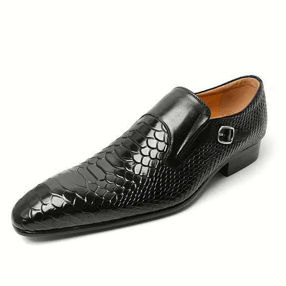 Men's Slip-on Loafers Rubber Bottom Original Designer Printing Top Grain Leather Upper