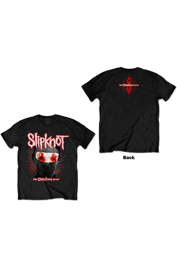 Men's Slipknot Chapeltown Rag Mask (Back Print) Slim Fit T-shirt Large Black