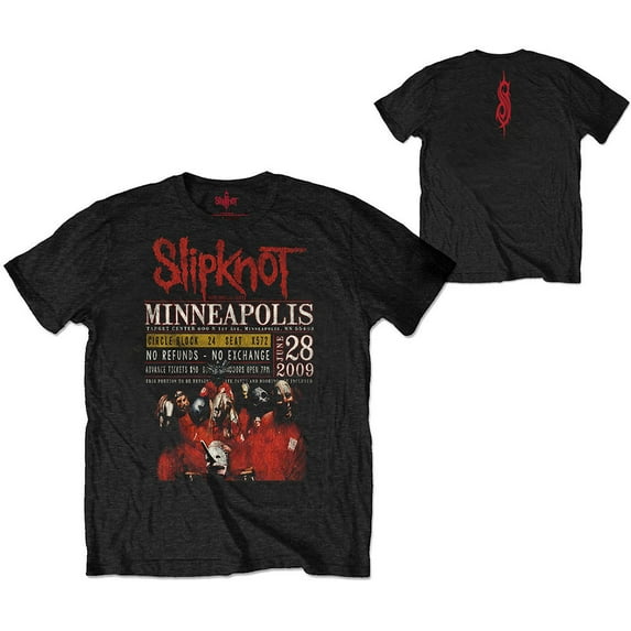 Men's Slipknot Minneapolis '09 Eco-Tee (Back Print) Vintage T-shirt Large Black