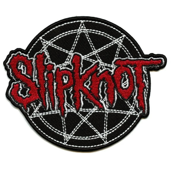 Men's Slipknot Red Logo Over Nonogram Embroidered Patch Red