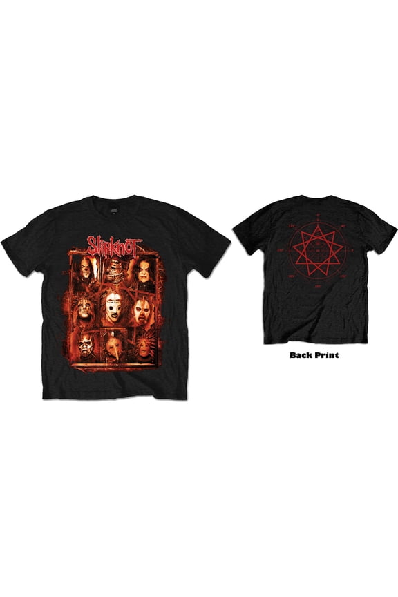 Men's Slipknot Rusty Face (Back Print) T-shirt Medium Black