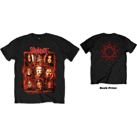 Men's Slipknot Rusty Face (Back Print) T-shirt X-Large Black