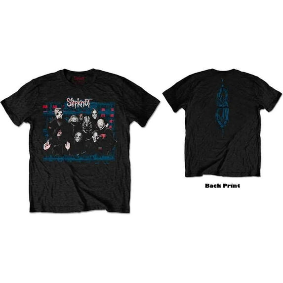 Men's Slipknot WANYK Glitch Group (Back Print) Slim Fit T-shirt X-Large Black
