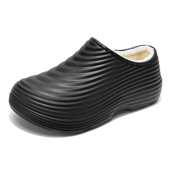 Men's Slippers Arch Support Pull On Fleece Lined House Shoes Wide Width Non Slip Comfortable Casual Indoor Outdoor Mens Slipper Size 42