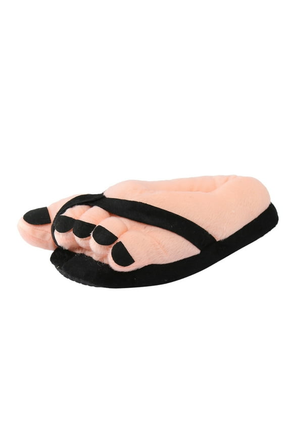 Men's Slippers Funny Feet Shape Slip On Couple House Shoes Warm Non Slip Comfortable Casual Indoor Outdoor Winter Mens Slipper Size One Size