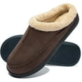 thumbnail image 1 of Men's Slippers Fuzzy House Shoes Memory Foam Slip On Clog Plush Wool Fleece Indoor Outdoor Coffee, Size 13-14, 1 of 8