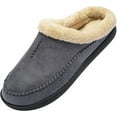 thumbnail image 1 of Men's Slippers Fuzzy House Shoes Memory Foam Slip On Clog Plush Wool Fleece Indoor Outdoor Gray, Size 9-10, 1 of 8