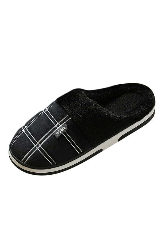 Men's Slippers Winter Home Slides Thermal Casual Shoes with Christmas Print for Comfortable Indoor Wear
