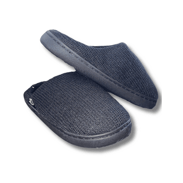 Men's Small, Black, Memory Foam Winter Slippers with Sherpa Lining – Warm & Durable Anti-Slip Comfort