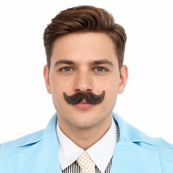 Men's Small Imperial Synthetic Hair Mustache | Multiple Color Options | HPO