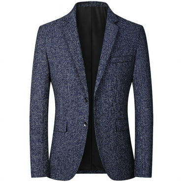 Men's Small Suit Korean Top Handsome Casual Single Suit Middle-aged Men's Spring and Autumn Men's Jacket-navy blue-M