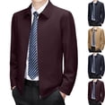 thumbnail image 1 of Men's Smart Business Casual Golf Jacket Classic Regular Fit Full Zip Turn Down Collar Bomber Coat, Lightweight with Pockets for Daily Commute Travel, Wine, M, 1 of 8