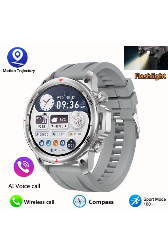 Men's Smart Watch 2024: GPS Motion Trajectory, AI Voice Call, 360*360 HD Screen, NFC, Compass Fitness Tracker, Father's Day Gift