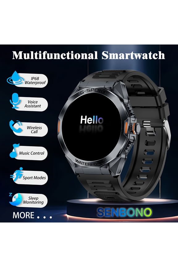 Men's Smart Watch: Answer/Make Calls, 24/7 Health & Sleep Monitor, AI Voice Assistant, 100+ Sports Modes, Music/Camera Control, Fitness Tracker for iPhone Android, Premium Gift