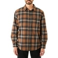 thumbnail image 1 of Men's Smith's Workwear Buffalo Plaid Flannel Button-Down Shirt Color: Camel Brown Size: M, 1 of 5