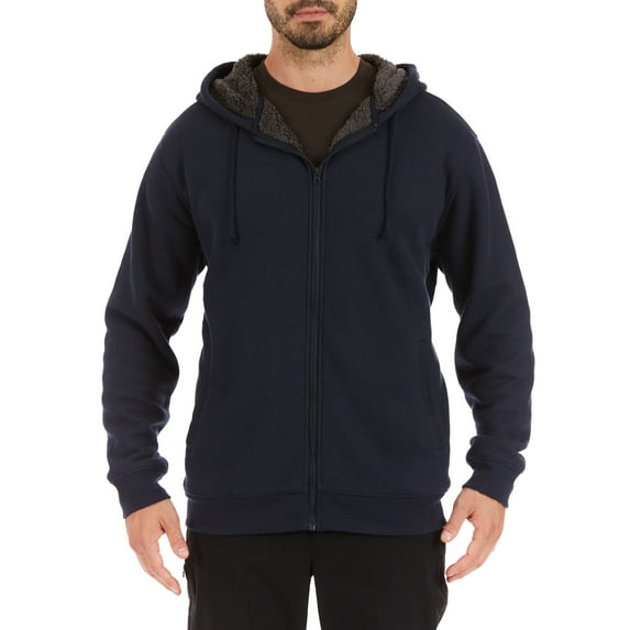 Men's Smith's Workwear Hooded Sherpa-Lined Thermal Jacket Color: Navy Size: XXL