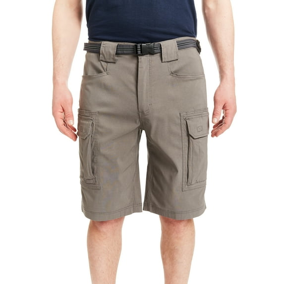 Men's Smith's Workwear Regular-Fit Stretch Performance Belted Cargo Shorts Color: Grey Size: 36