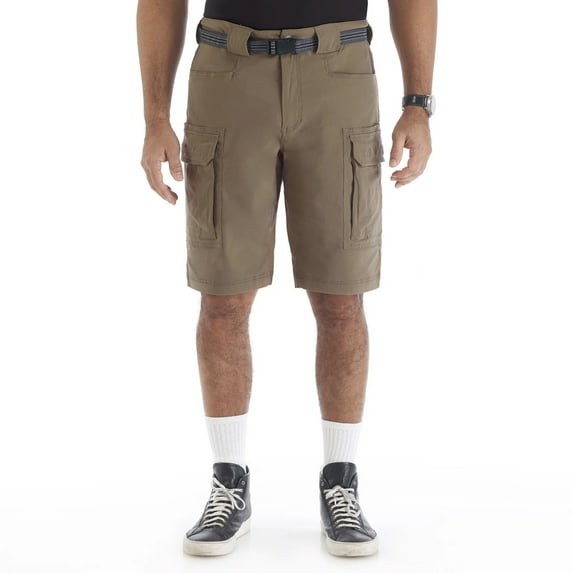 Men's Smith's Workwear Regular-Fit Stretch Performance Belted Cargo Shorts Color: Light Bark Size: 42