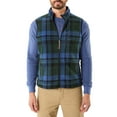 thumbnail image 1 of Men's Smith's Workwear Sherpa-Lined Plaid PolarFleece Vest Color: Hunter Blue 470 Size: M, 1 of 5