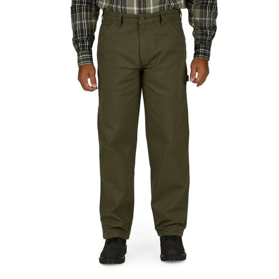 Men's Smith's Workwear Stretch Duck Canvas Carpenter Pants Color: Black Olive Size: 40X30