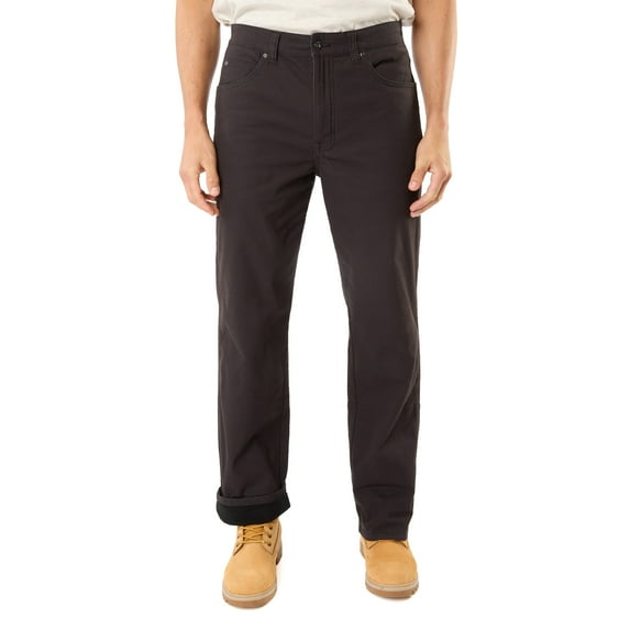 Men's Smith's Workwear Stretch Fleece-Lined Canvas 5-Pocket Pants Color: Black Size: 38X34