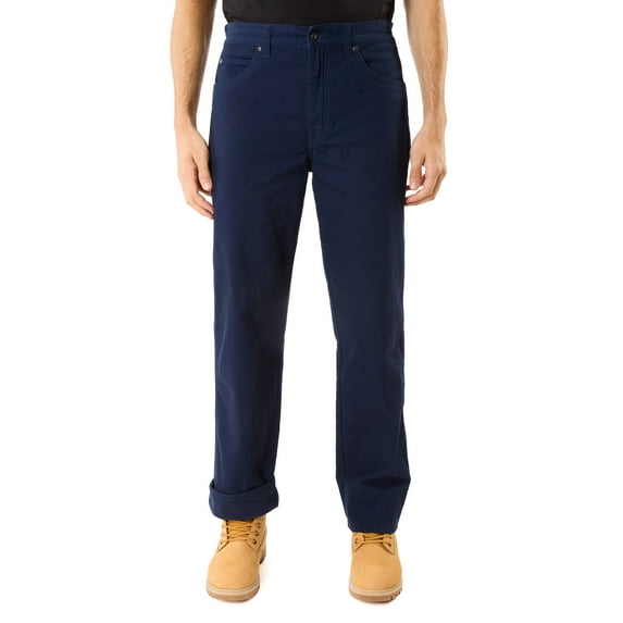 Men's Smith's Workwear Stretch Fleece-Lined Canvas 5-Pocket Pants Color: Dark Navy Size: 34X34