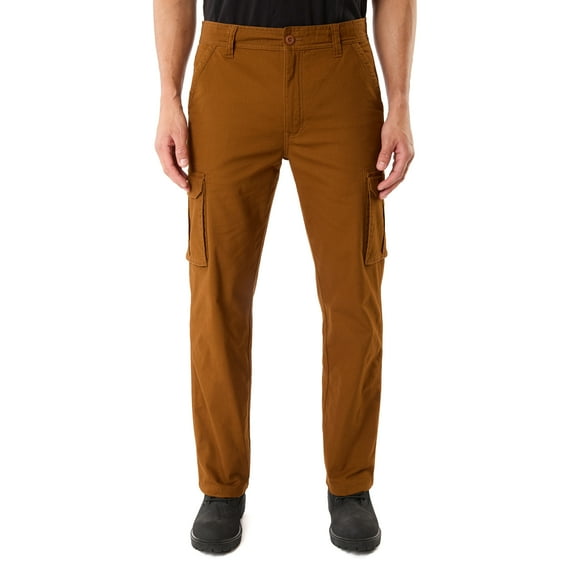 Men's Smith's Workwear Stretch Fleece-Lined Canvas Cargo Pant Color: Camel Brown Size: 40X30