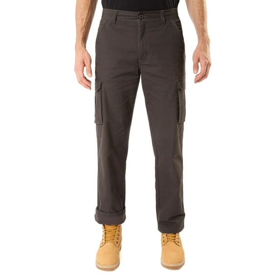 Men's Smith's Workwear Stretch Fleece-Lined Canvas Cargo Pant Color: Granite Gray Size: 36X30