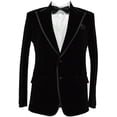 thumbnail image 1 of Men's Smoking Blazer Luxury Velvet Two Button Peak Lapel Black Party Wear Diner,Wedding,Evening,etc Jacket and Coat&nbsp;, 1 of 5