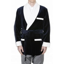 Men's Smoking Jacket Black Quilted Robe
