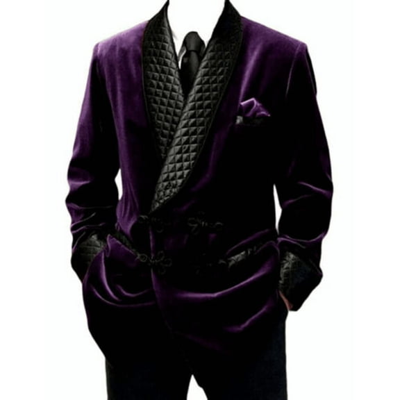 Men's Smoking Jacket Quilted Robe 