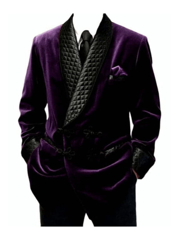 Men's Smoking Jacket Quilted Robe 