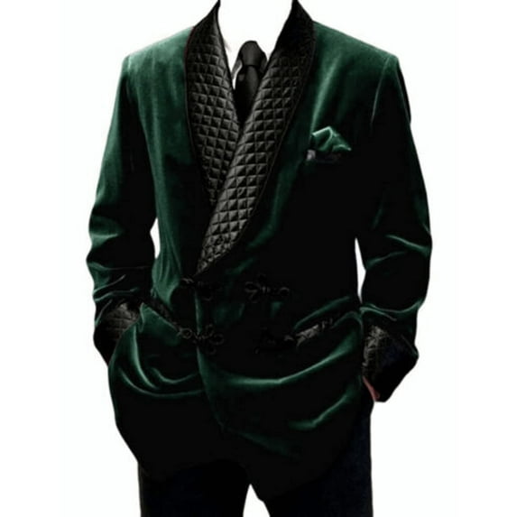 Men's Smoking Jacket Quilted Robe 