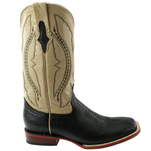 Men's Smooth Quill Ostrich Exotic Boot Square Toe - 1029309