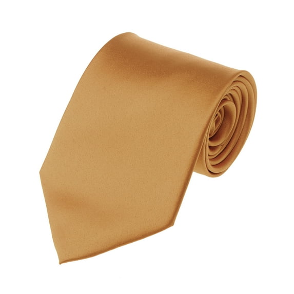 Men's Smooth Satin Solid Color Extra Long XL Necktie, Copper