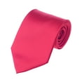 thumbnail image 1 of Men's Smooth Satin Solid Color Extra Long XL Necktie, Fuchsia, 1 of 2
